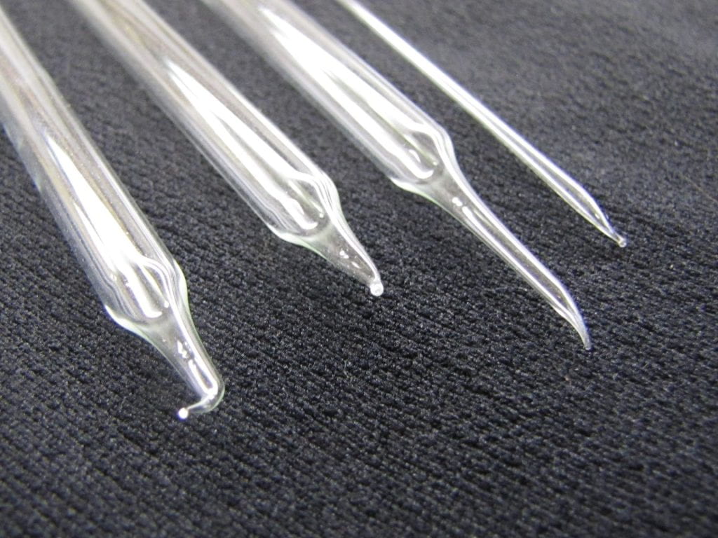 glass tools used for transferring powdery mildew