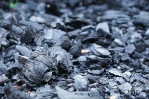pile of charcoal bits