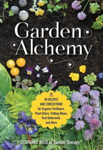 Book Cover: Garden Alchemy - Photo containing an assortment of flowers and herbs
