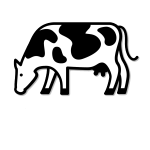 Clip art of a cow.