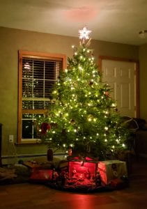 lighted Christmas tree