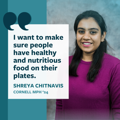 Quote from Shreya Chitnavis: "I want to make sure people have healthy and nutritious food on their plates."