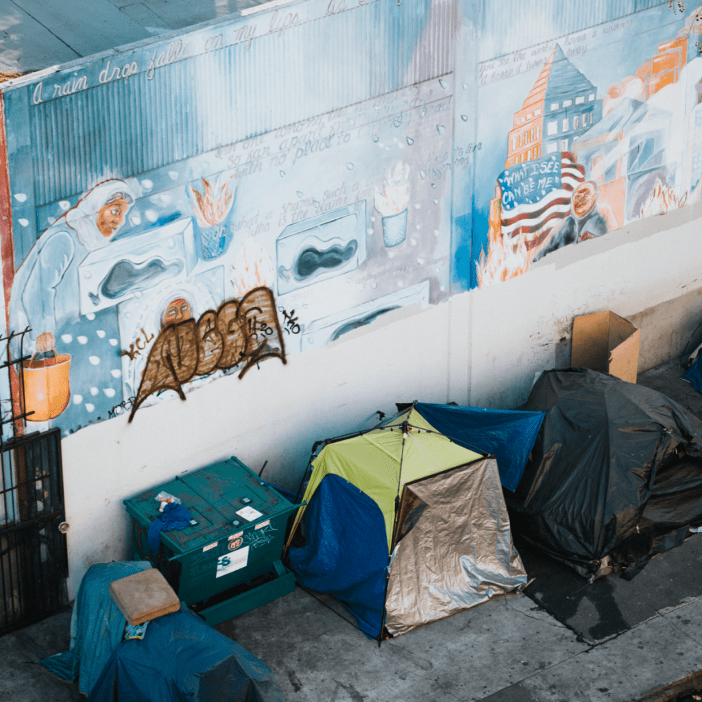 tents in a homeless camp