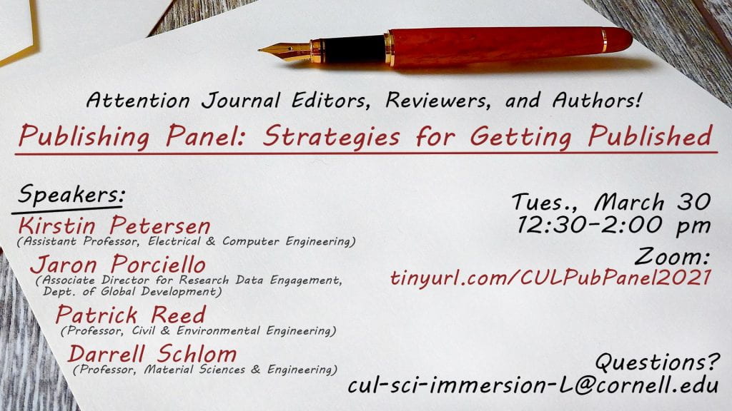 Publishing Panel tinyurl.com/CULPubPanel2021