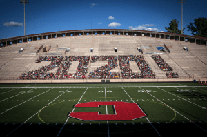 Class of 2020 in the stands at Schoellkopf Field