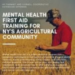 Mental health first aid training for NY's agricultural community