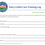 National FARM Program Dairy Cattle Care Training Log