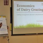 Mary Kate delivers a presentation on the economics of dairy grazing