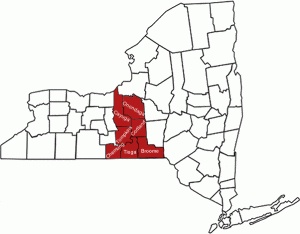 Map of seven counties in the South Central NY Region
