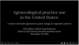 Watch Jeff Liebert's departmental seminar on mixed methods in studying agroecological practices