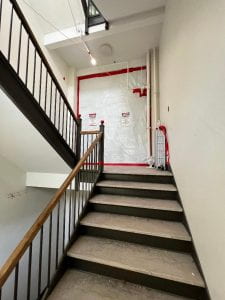 stair with blocked door