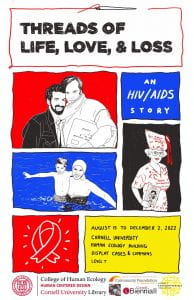 Poster for exhibit, "Threads of Life, Love, and Loss: An HIV/AIDS Story"