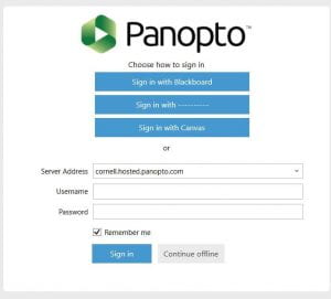 Panopto sign in