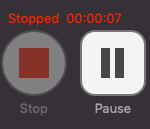 Image of stop and pause buttons located next to each other